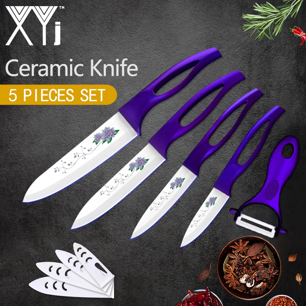 XYj Kitchen Ceramic Knife 3" 4" 5" 6" Zirconia Japanese Knife Veins