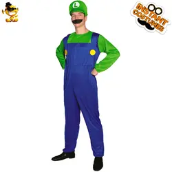 Марио и костюмы персонажа Луиджи Дети Super Mario Bros/братья Хэллоуин нарядное платье спортивный костюм Mario Cosutmes