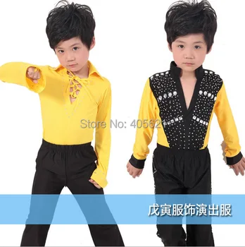 

2020 Boy Cha-cha Practice Suits NEW ARRIVAL Children's Dancewear Performance Clothes Modern Latin Dance Stage Costume, 2 color