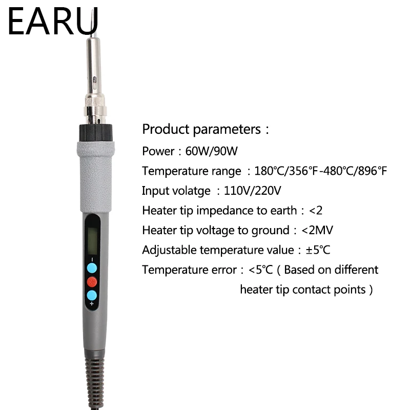 60 Вт ЖК-дисплей Дисплей Электрические паяльники Температура Регулируемый термостат ручка электрического утюга Тепло Карандаш стандарта ЕС, США, Великобритании 110V 220V