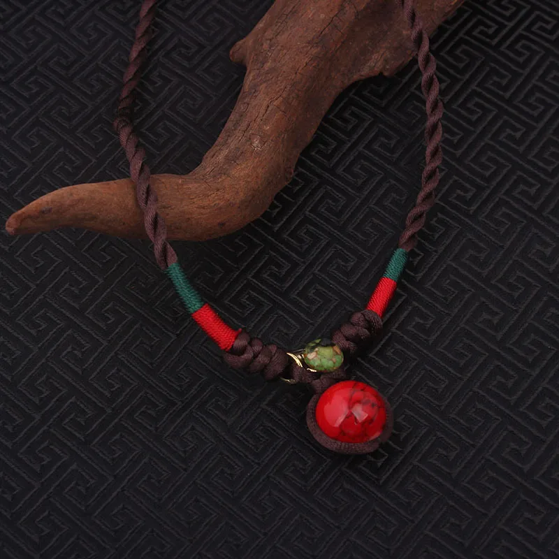 Винтажное колье чокер ручной работы с Зелеными камнями в этническом стиле|stone