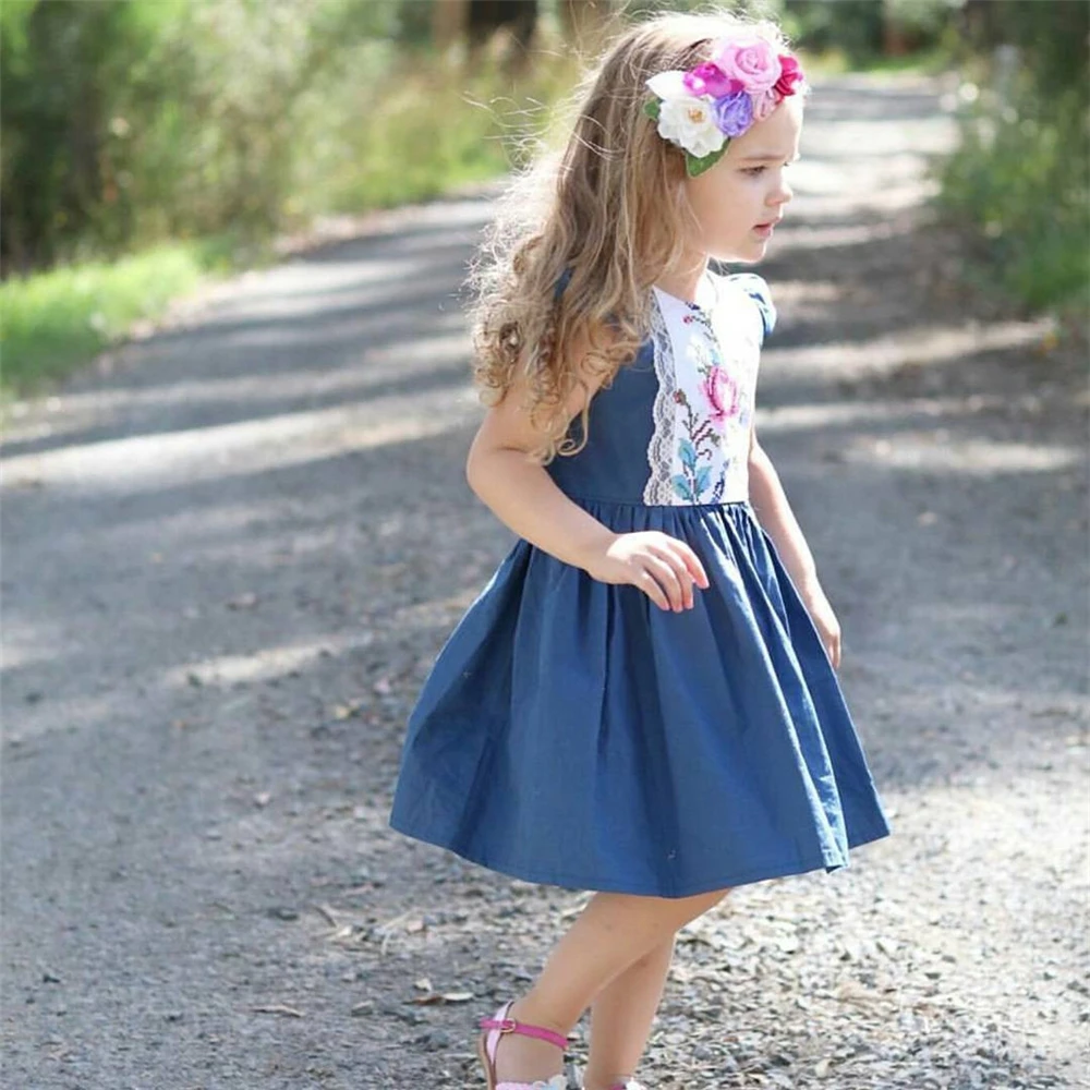 Yeedison Cotton Baby Girls Dress 2018 Summer Children Costumes Floral Toddler Kids Princess Dresses For Girls Party Casual Dress (6)