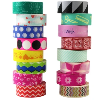 

1 Roll Colorful Washi Tape Paper Masking Tapes Patterns Designs Label Adhesive Tape DIY Scrapbook Sticker,15mm*8m