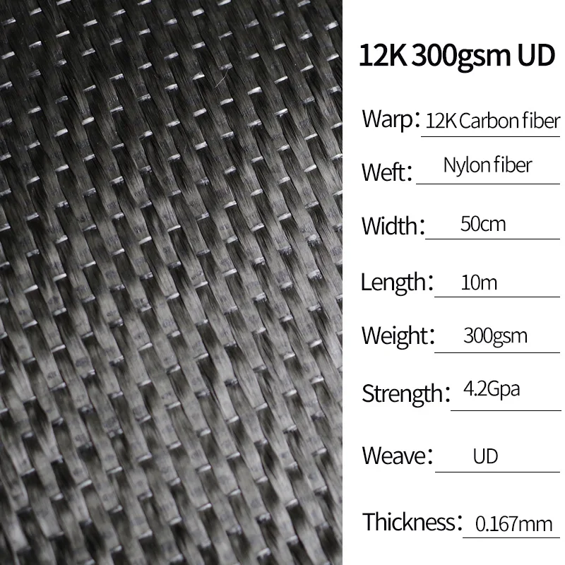 Углеродное волокно Ткань кевлар/арамидный 3 к саржа Обычная 12 К UD однонаправленная ткань 10 метров [ ]