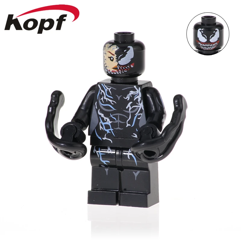 XH 1057 Супер Герои Рисунок Женский яд Riot Eddie Brock человек паук Бэтмен кирпичи Building Block коллекция подарок игрушечные лошадки для детей