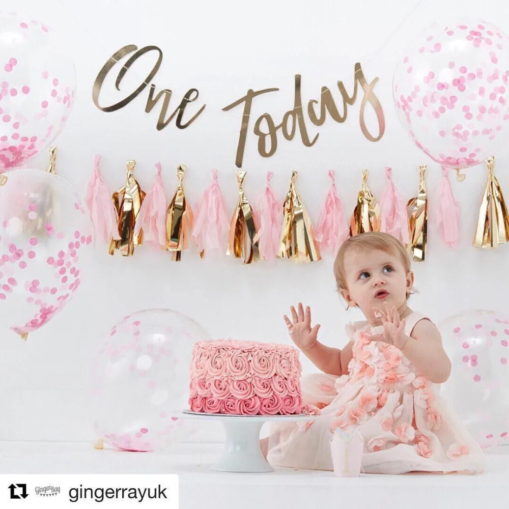 Baby Shower 1st на день рождения воздушные шары с днем Синий розовые шарики в виде цифр 1