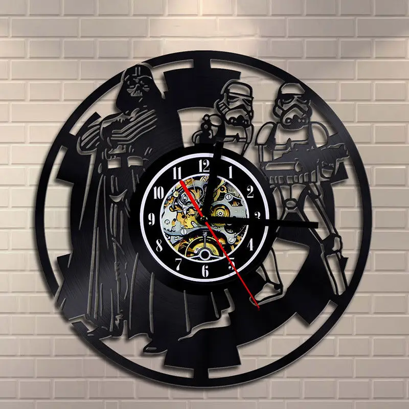 Star Wars Wall Clocks Modern Design Black Hollow Creative Clock Retro