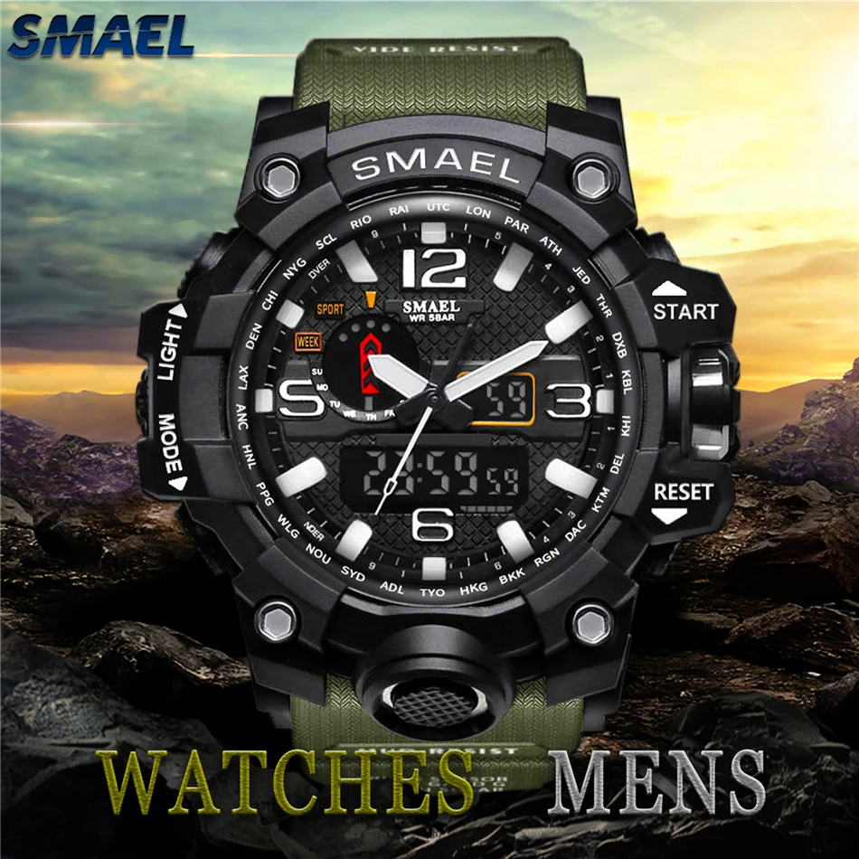 Топ люксовый бренд Smael спортивные часы мужские светодиодный цифровые часы повседневные стильные военные часы мужские повседневные кварцевые часы Reloj Hombre