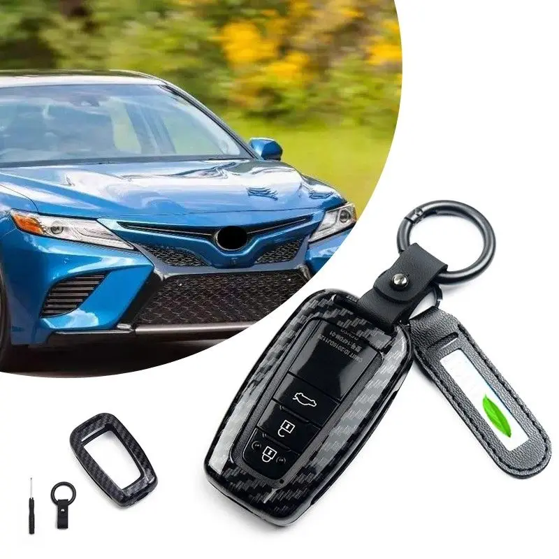 Чехол для ключей для автомобиля для Toyota Camry углеродное волокно стиль брелок дистанционный чехол защитная оболочка