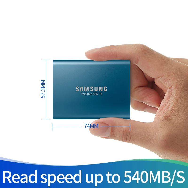 Samsung SSD T5 портативный SSD 250 ГБ 500 1 ТБ 2 ТБ USB3.1 Внешние накопители USB 3,1 Gen2 и обратная совместимость с USB для ПК