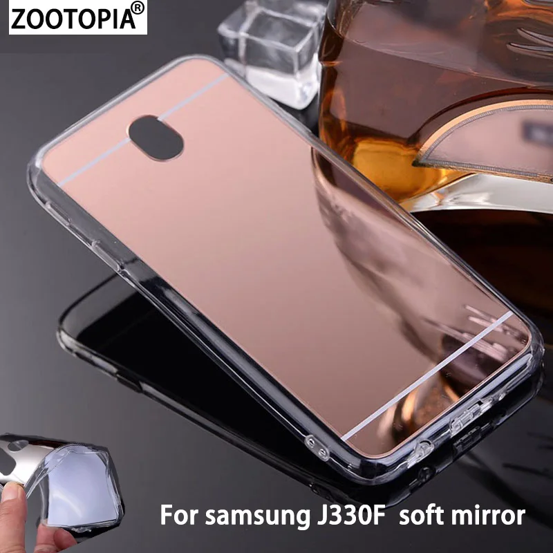 Мягкий зеркальный чехол из ТПУ силиконовый бампер для samsung galaxy j3 2017 j330 J3 J330F SM J330W