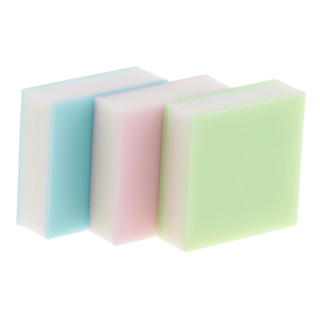 

3 pcs Crystal Jelly Rubber Blocks Rubber Stamp DIY Sculpture Tool for Scrapbooking Postcards Invitation Cards DIY Project 3cm