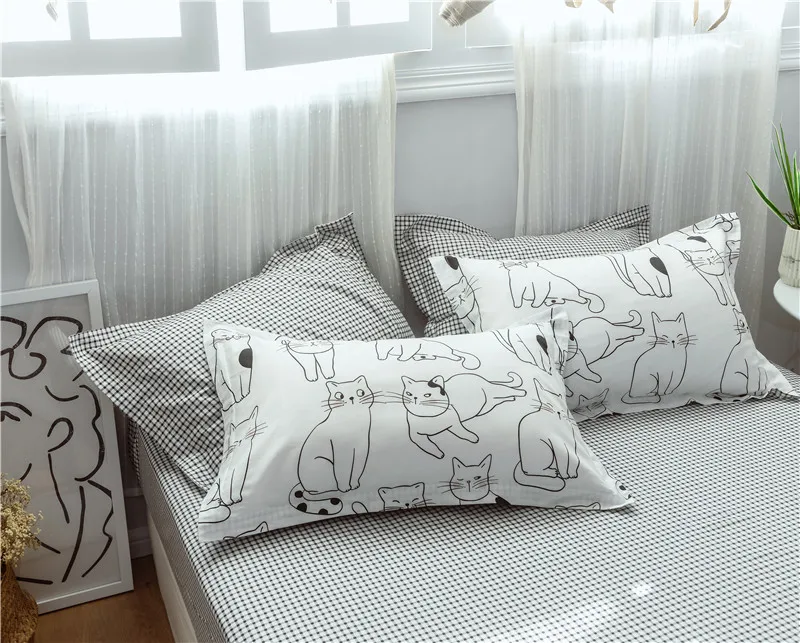 Милый комплект постельного белья с изображением кота поросенка, мультяшное одеяло, покрывало, двойная простыня, набор пододеяльников, набор постельного белья для взрослых девочек, королева, король