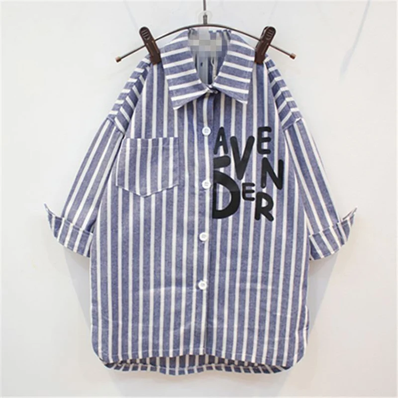 

Spring Fashion Girl Autumn Girls Shirt Vertical Stripes In Children's Long Sleeve Shirt Jacket Children's Shirt Tunic Blouses