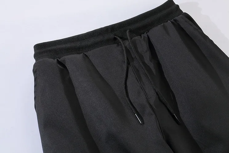 Шаровары, штаны для бега Harajuku спортивные штаны в стиле хип-хоп брюки Для мужчин ленты Цвет блок черный карманные грузовые Штаны уличная впитывает пот и Штаны Hombre