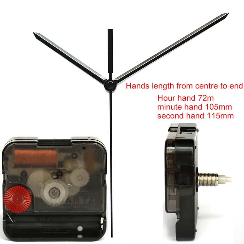 12888 11 мм длина винта принадлежность для часов Кварцевый механизм пластиковый механизм развертки с черными часами стрелки 92# набор часов DIY