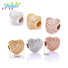 Ali Moda DIY takı malzemeleri mikro açacağı zirkon büyük delik kalp göz alıcı boncuk kadın erkek Pan yılan Charms bilezikler DIY yapma