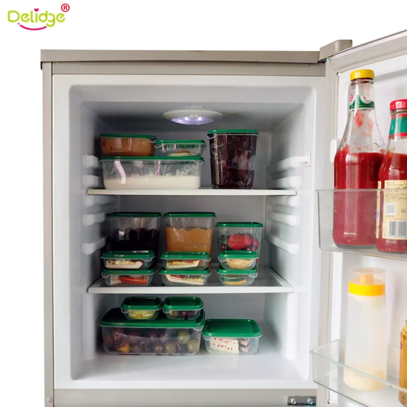 Delidege 17 шт./компл. герметичный Квадратный Контейнер для фруктов Пластик Еда хранения Коробки для холодильника контейнер для хранения салат контейнер