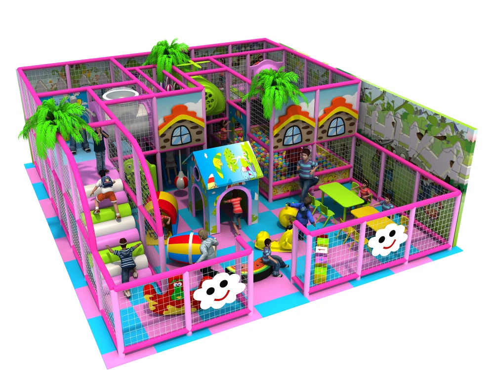 

new CE kids amusement indoor candy soft playground park,pink maze with rest seats and tables YLW-IN171033