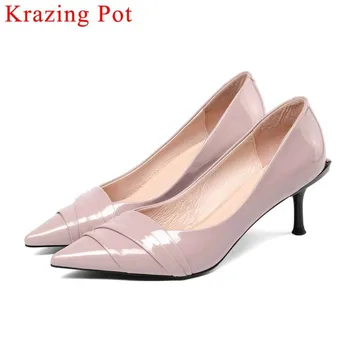 

2019 British style stiletto high heels slip on pointed toe shallow dating dance shoes original designer solid basic shoes L09