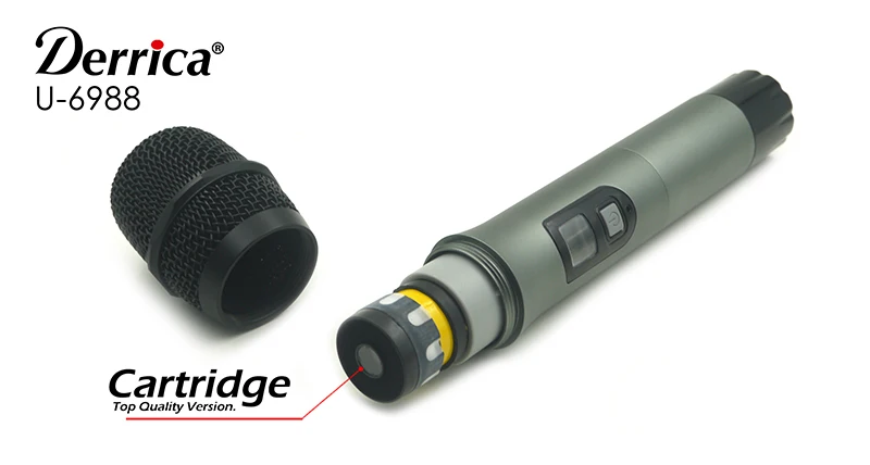 Derrica U-6988 Professional UHF беспроводной микрофон караоке системы с двойной U-988 ручной передатчик