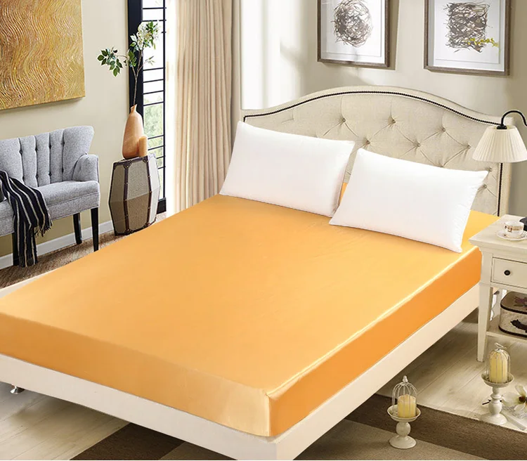 aliexpress com buy camel purple pink gray gold red silk satin twin gold fitted sheet