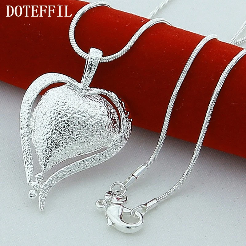 Buy 925 Sterling Silver Jewelry Love Heart Necklaces
