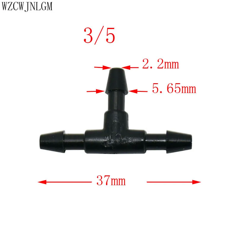 Орошение сада 3/5 мм Колючая Тройник соединитель для внутреннего диаметра 3 мм шланг соединитель орошения сада тройники 50 шт