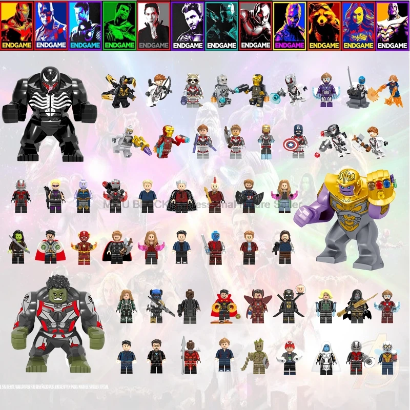 

Black Widow Marvel Avengers 4 Endgame Assembly Rocket Racoon Legoelys Building Blocks War Machine Thanos Iron Man Batman Toy