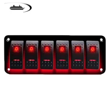 6 Gang Boat Switch Panel LED 12V Toggle Circuit Breaker for Boat Car Marine RV Marine 6 Gang Boat Switch Panel LED 12V Toggle Circuit Breaker for Boat Car Marine RV Marine