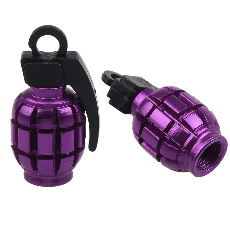 2x Purple Alloy Hexagon Nut Tyre Valve Dust Caps Cover BMX Mountain Bike Bicycle