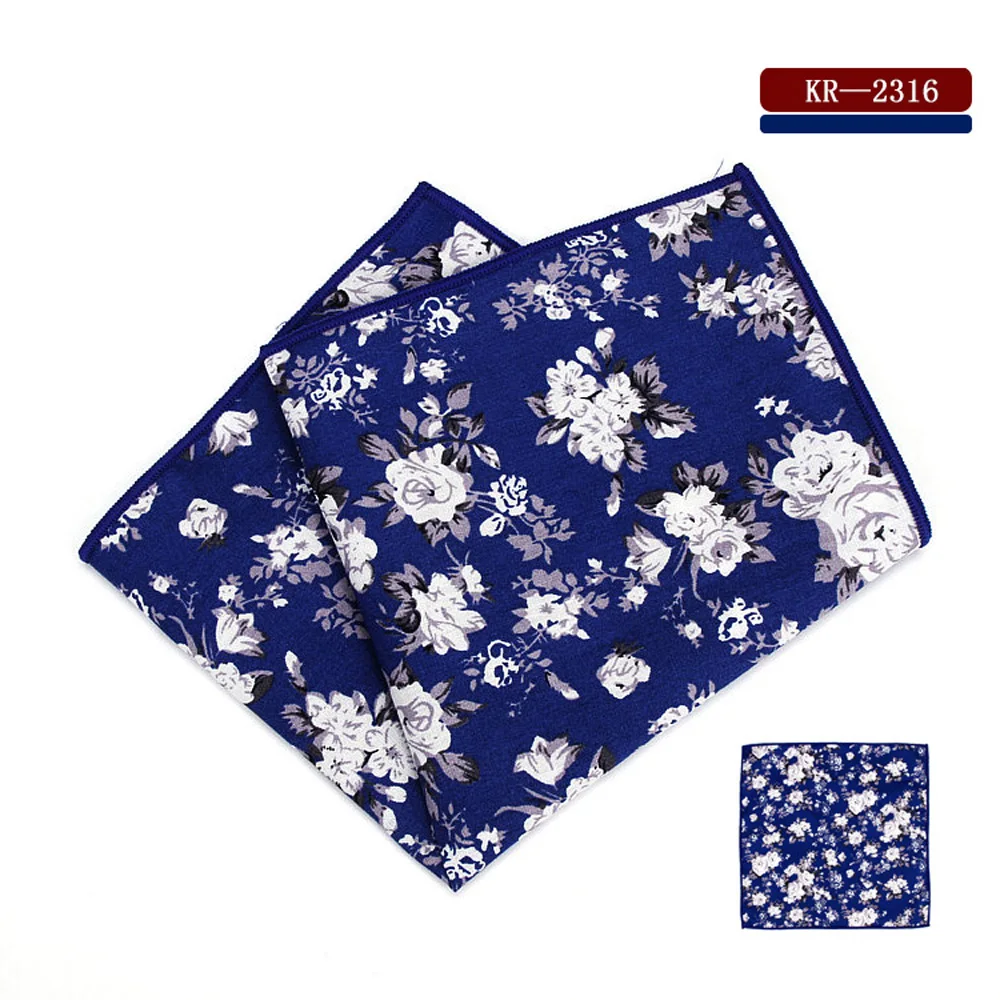 Men Tuxedo Flower Floral Print Handkerchief Wedding Party Business