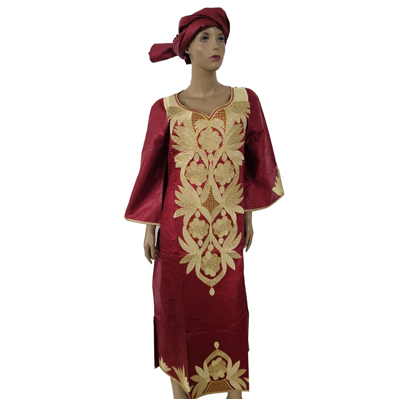 

MD 2019 new african traditional dress for women african printing dresses bazin riche headtie south africa clothes kaftan dresses
