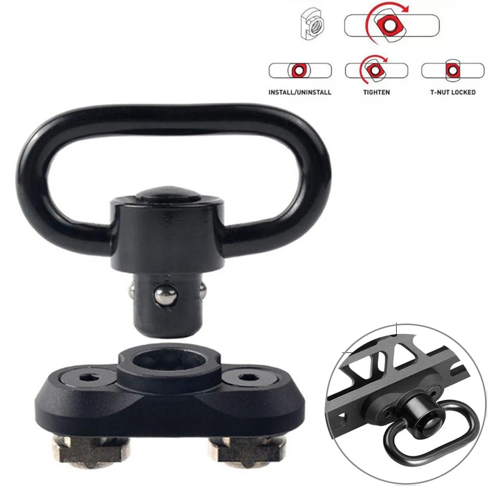 

M-lok QD Sling Mount Sling Swivel 1.25 Inch Adapter Attachment for M lok Rail Button Quick Detach Release QD Sling Swivel Scope