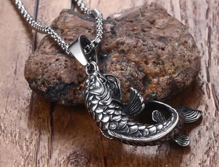 Brand New Jewelry stainless steel Biker Fish pendant necklace For Men's GIfts 3mm24'' | Украшения и аксессуары