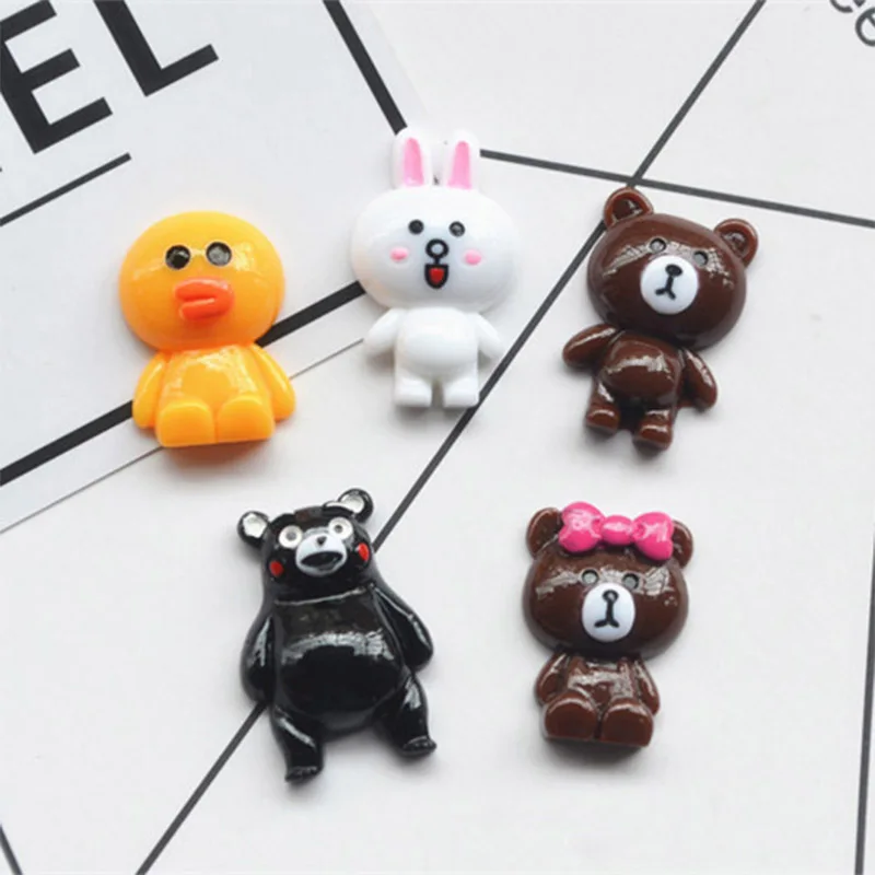 

8PCS Slime Charms Cartoon Bear Resin Flatback Plasticine Slime Accessories Beads Making Supplies for DIY Scrapbooking Crafts