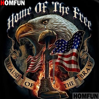 

HOMFUN Full Square/Round Drill 5D DIY Diamond Painting "Eagle letter" 3D Embroidery Cross Stitch 5D Decor Gift A14192