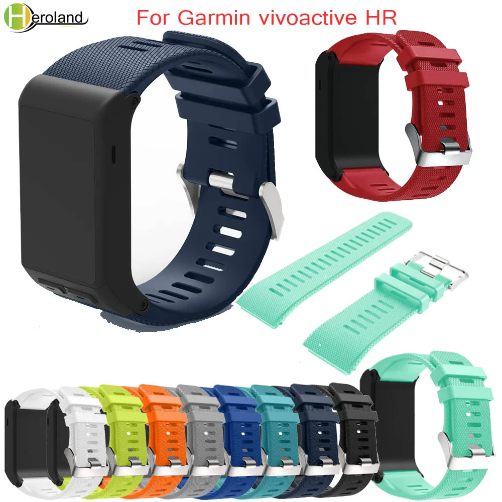 Силиконовый спортивный ремешок для наручных часов Garmin vivoactive HR, браслет, умные Ремешки для наручных часов, Сменные аксессуары, ремешок на запястье