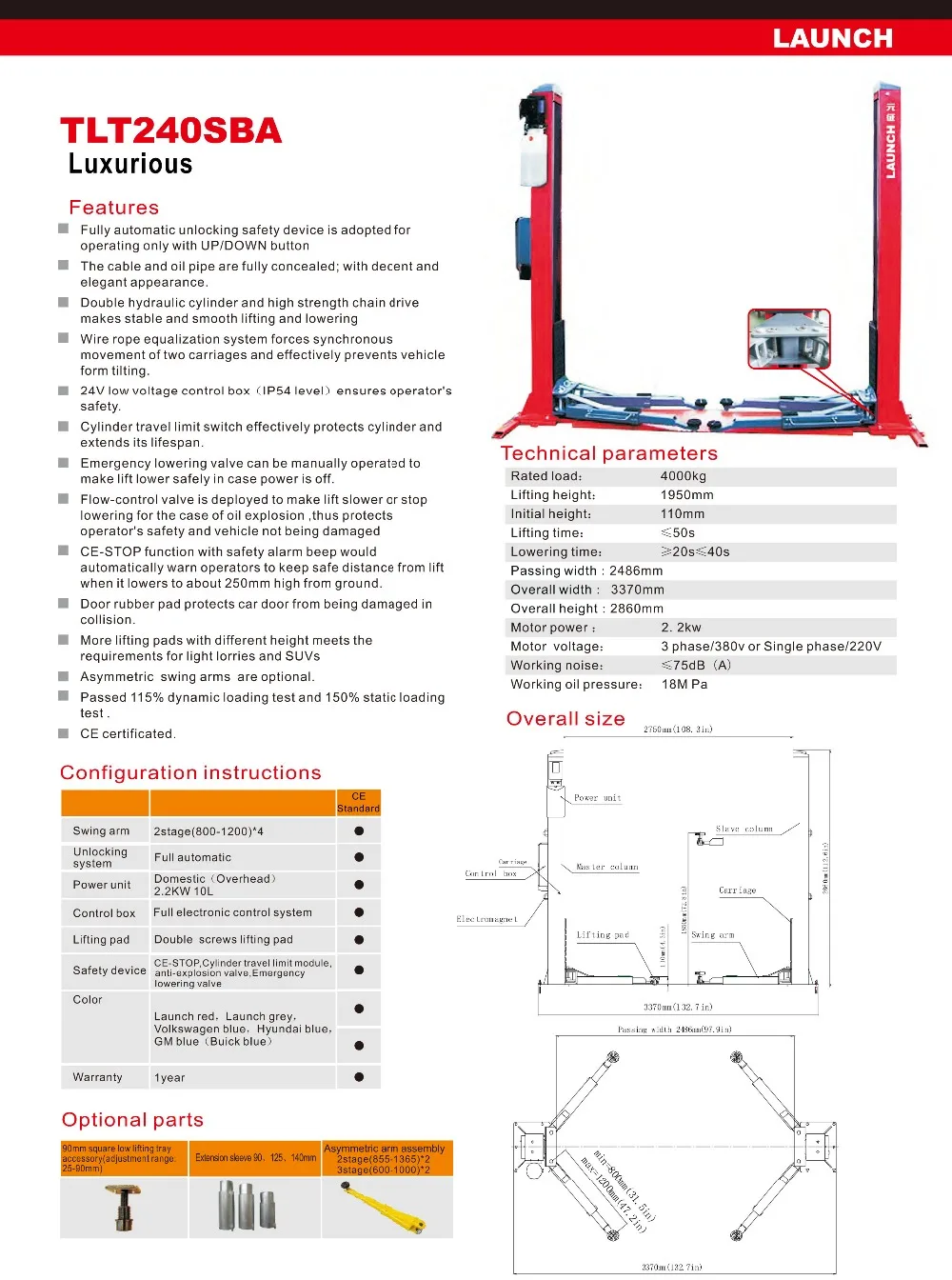 TLT240SBA Launch Lift's Catalogue-10