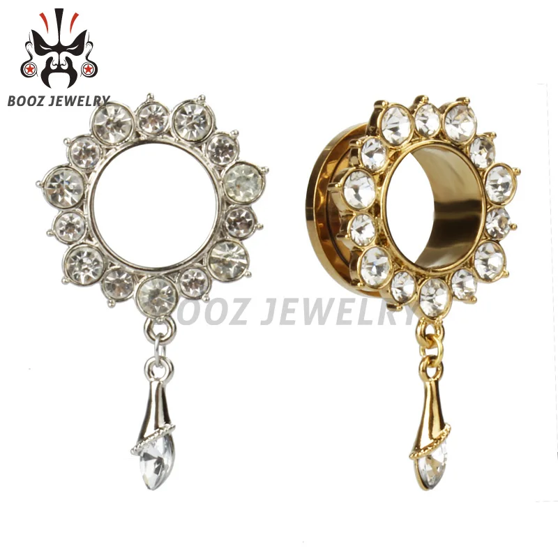 Buy 2016 fashion dangle crystal ear stretchers