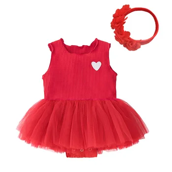 

2019 summer new born baby clothes&dress set cotton vest christening dress for baby girl 1 year birthday vestidos infantil