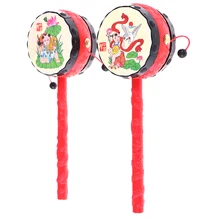 Новинка, 1 шт., Китайская традиционная погремушка, барабан для маленьких детей, мультяшная пластиковая вращающаяся ручная колокольчик, музыкальные игрушки, забавная игрушка