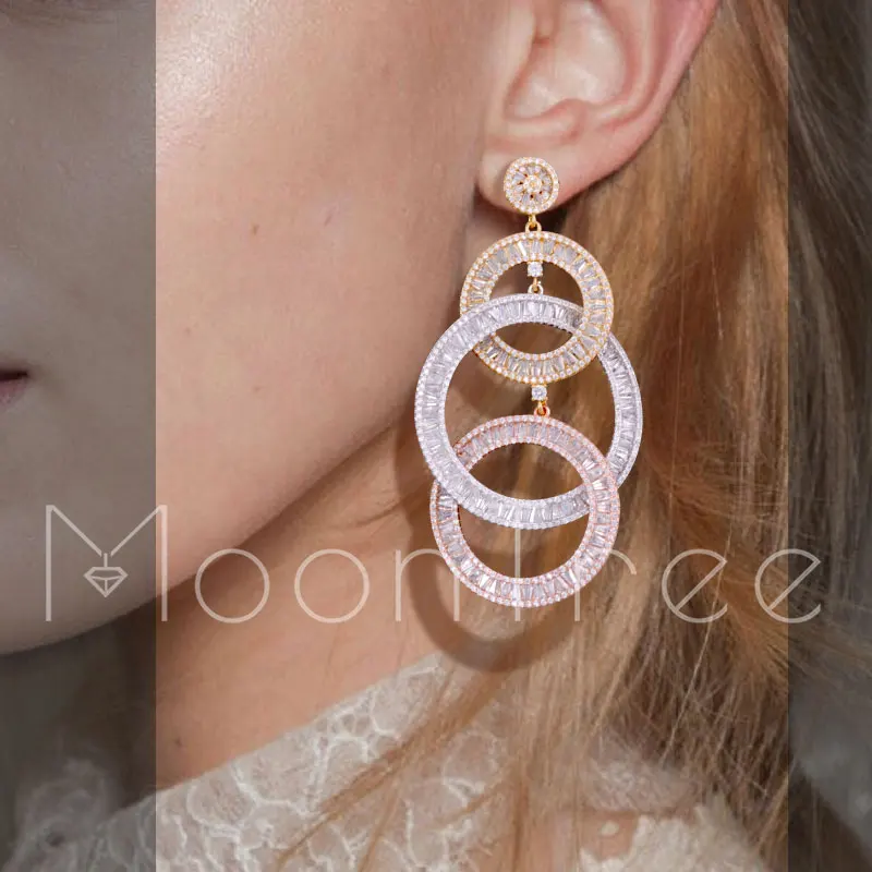 MoonTree 76mm Luxo Três Forma Redonda Dangle