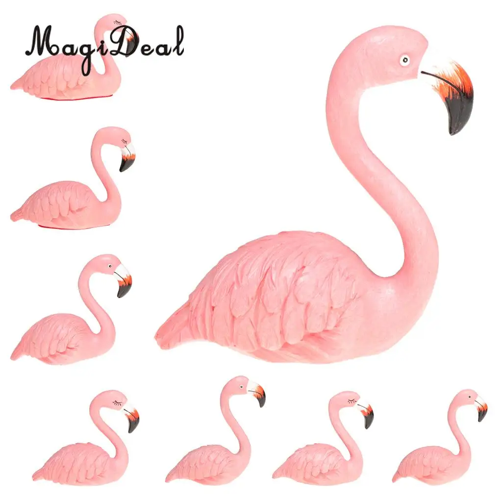 Chic Flamingo Ormament Figurines Sculpture Wedding Decor Home Decoration 8 Styles 8-15cm, Pink