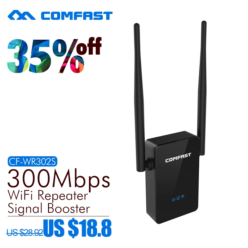 COMFAST 300Mbps WIFI Repeater Wireless-N Wifi Router signal Amplifier/ signal booster with 2x5dBi WIFI antenna CF-WR302S