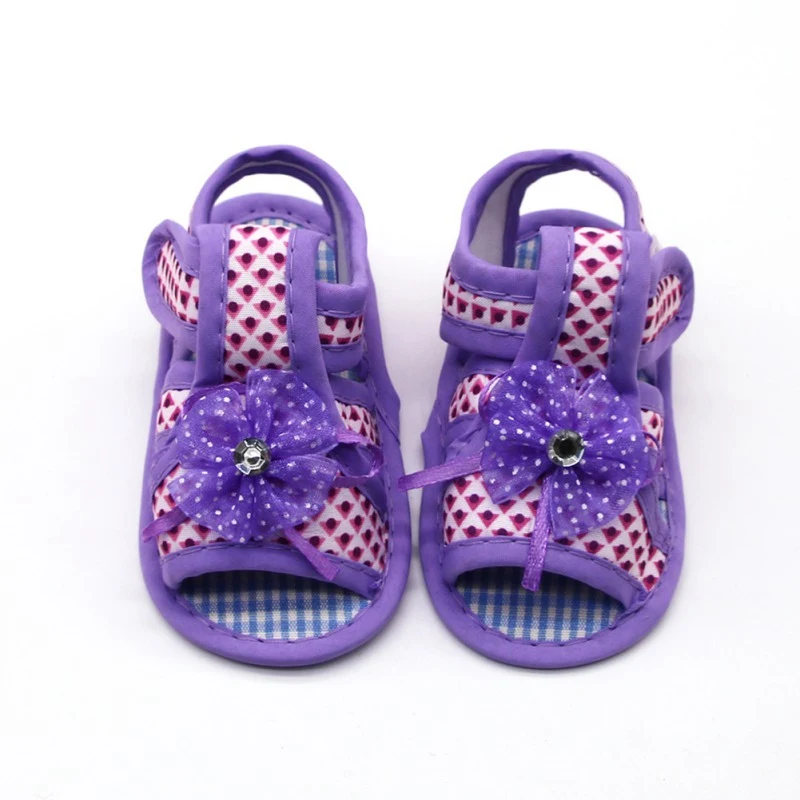 Сандалии для девочек; летние сандалии с цветочным принтом для малышей; повседневная обувь с мягкой подошвой из хлопка для малышей