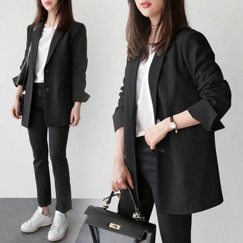 Vadim Blazer Mujer Blazer Feminino Spring And Autumn Ladies Small Suit Two Button In The Coat Slim Size Large Business Women