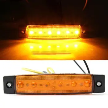 

Side Marker Truck Taillight Lamp Taillight Light Waterproof Black+Amber ABS 6 LED