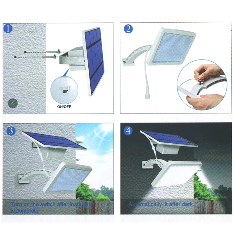 SZYOUMY 800lm Солнечная лампа 48 Светодиодный s солнечный светильник для наружного сада стены двора светодиодный светильник безопасности с Adustable светильник ing угол