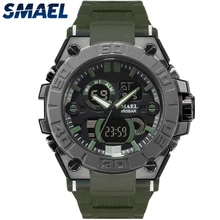 SMAEL Лидирующий бренд аналоговые кварцевые цифровые часы мужские светодиодные спортивные часы мужские военные часы ударопрочные часы Relogio Masculino